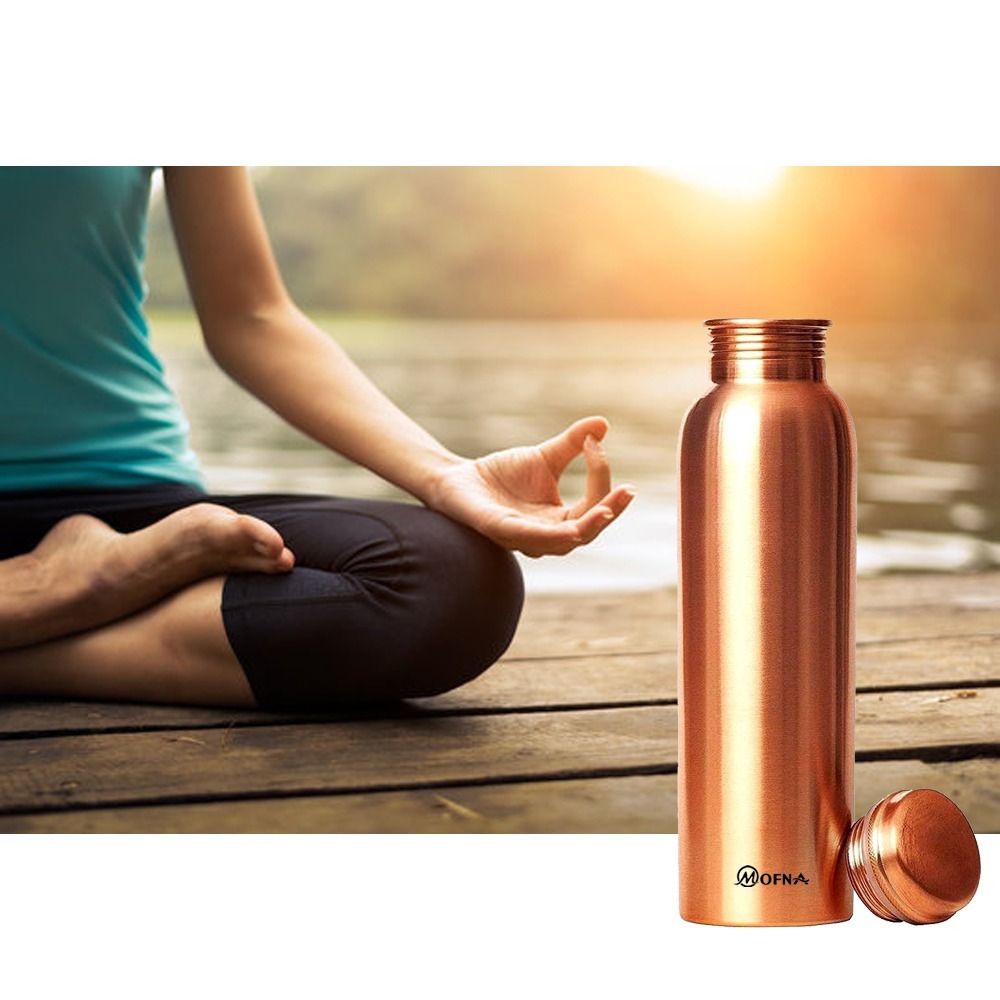 Copper Water Bottle - Shape: Round
