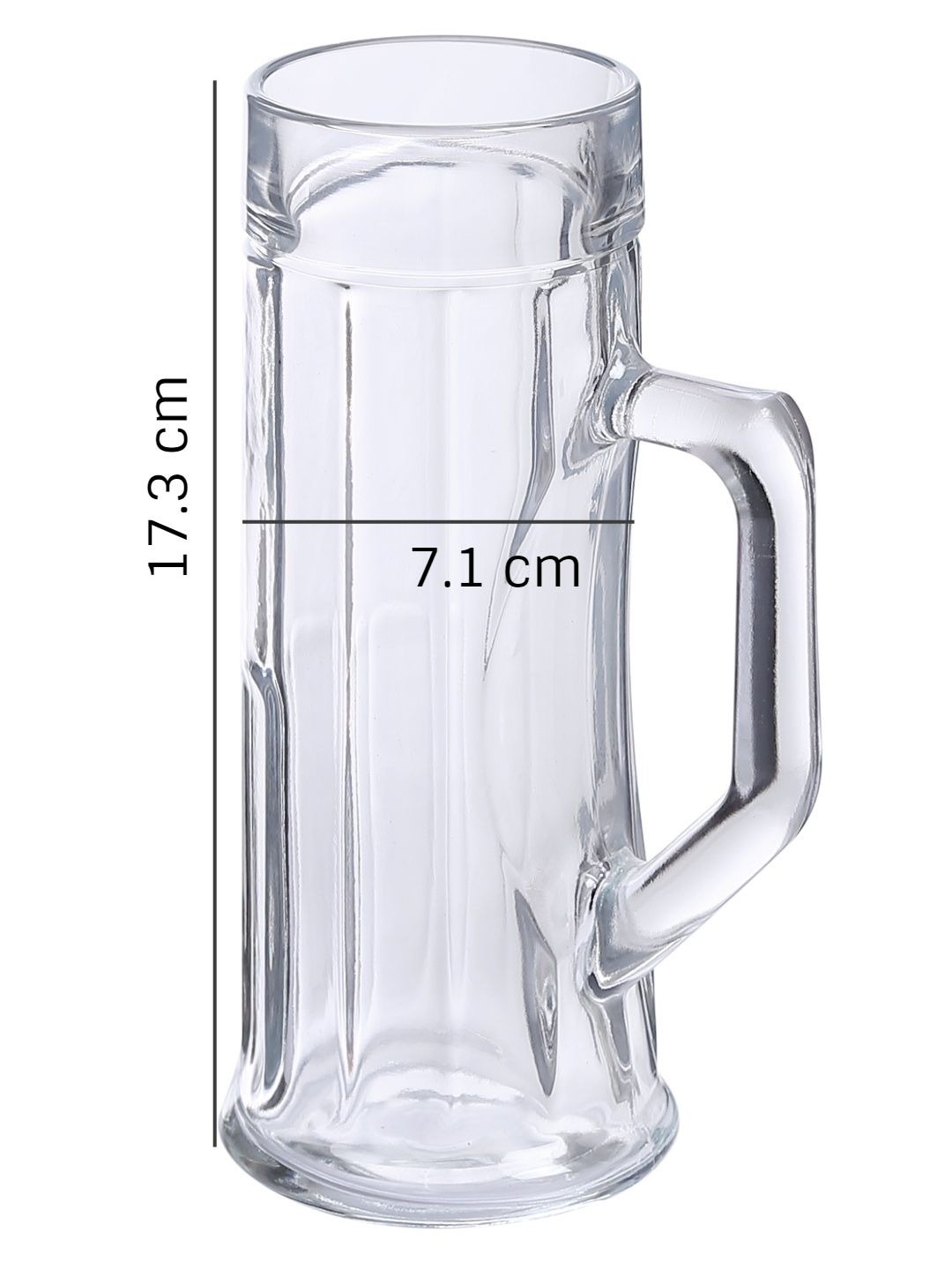 Oberglas Premium Ribbed Beer Mug 330 Ml Set Of 2pcs - Color: Transparent