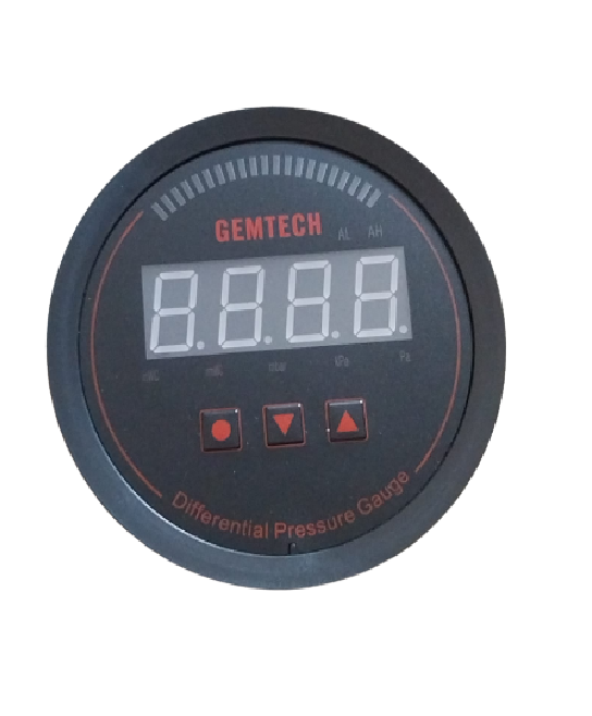 Gemtech Series 3000 Digital Pressure Gauge With Alarm Range 0 To 0.500 Inch W.c. - Color: Black