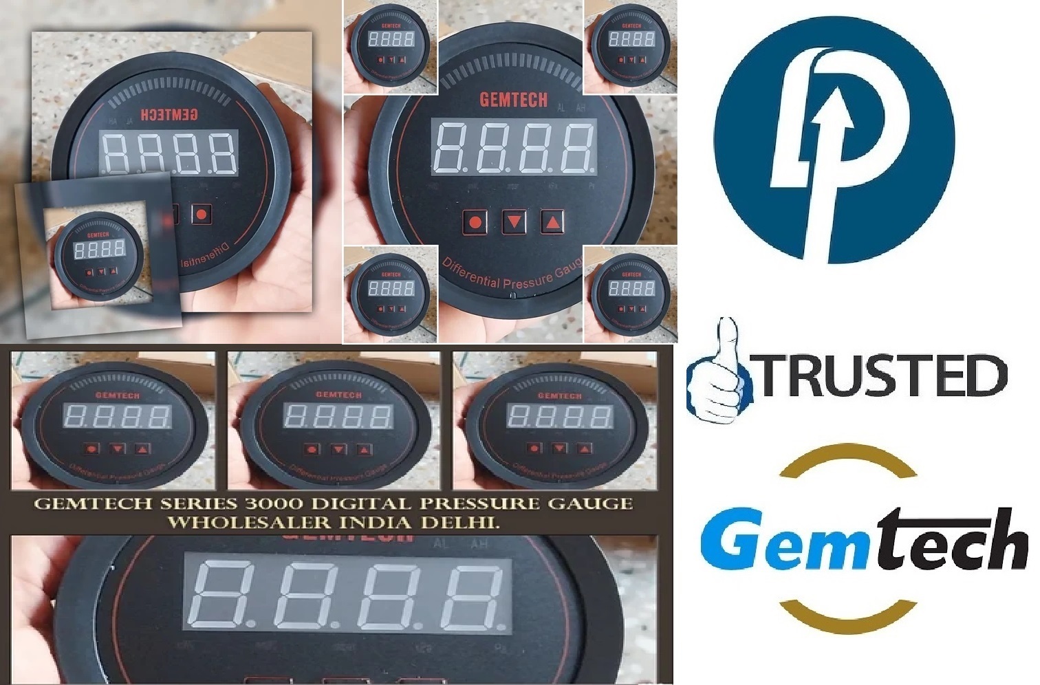 Gemtech Series 3000 Digital Pressure Gauge With Alarm Range 0 To 5000 Pascal Dealers Wholesaler Delhi Ncr India Bangalore Mumbai Kolkata