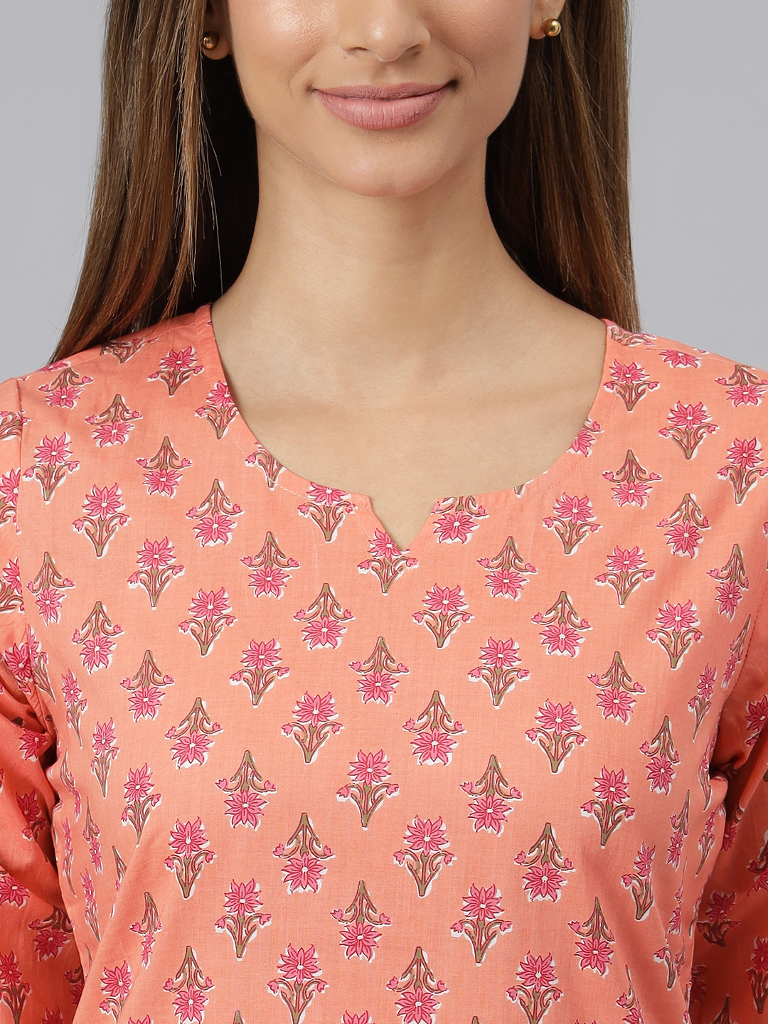 Ladies Cotton Night Suit - Color: Orange