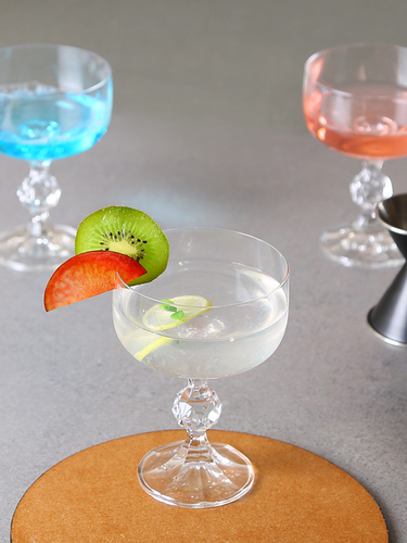 बोहेमिया क्रिस्टल क्लॉडिया आइस क्रीम कप सेट 200 मिली, 6 पीस का सेट, पारदर्शी नॉन लीड क्रिस्टल ग्लास