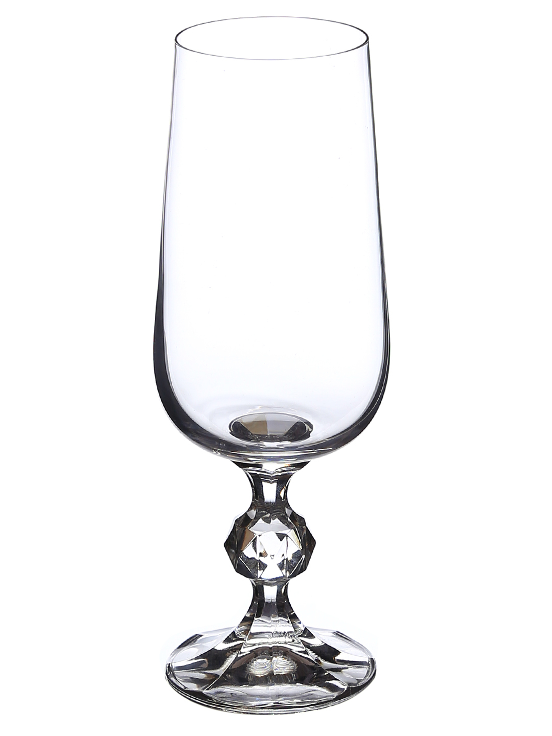 Bohemia Crystal Claudia Champagne Flutes Set - 100% Lead Free Crystal, 19.1x6.9 Cm, Transparent, Suitable For Dishwashing, 280ml Capacity | Hand Wash Instructions Included, 6pcs Gift Box