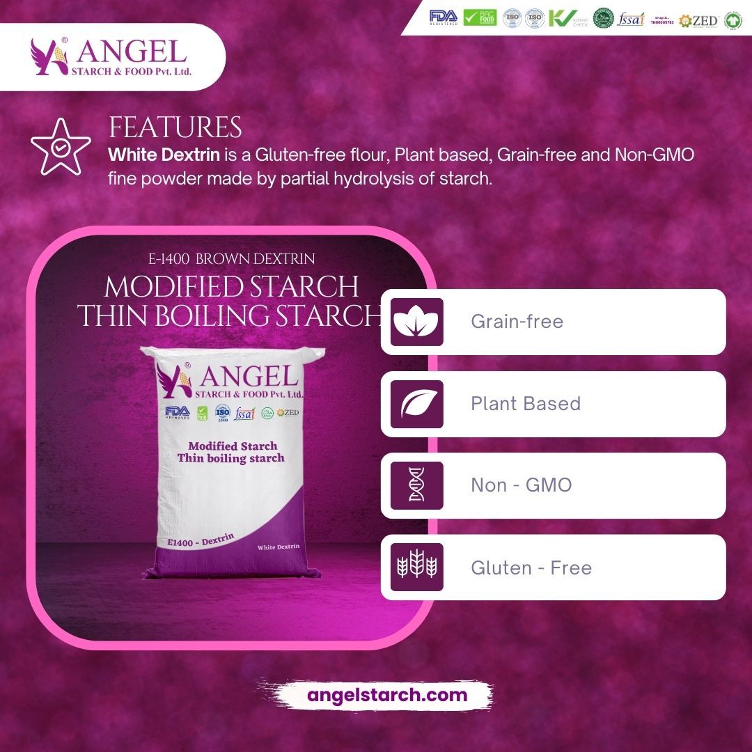 White Dextrin - 25 Kilograms Gluten-free Plant-based Fine Powder | Eggless, Non-gmo, Versatile Extender And Glazing Agent For Bakery And Food Products