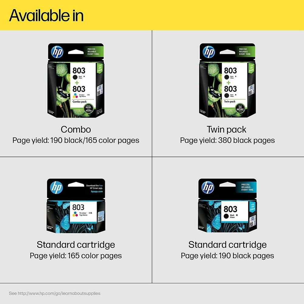 Hp 803 Tri-color Original Ink Cartridge - Application: Laser Printing