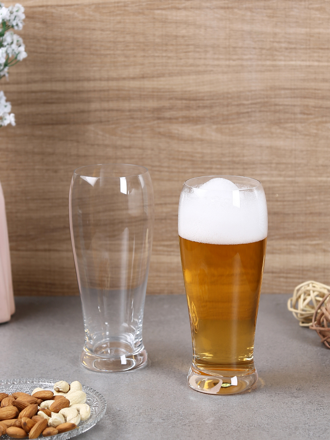 Bohemia Crystal Bar Beer Glass Set 560ml - Non Lead Crystal, 189x82mm, Transparent | Elegant Design, High Mechanical Resistance, Smooth Rims
