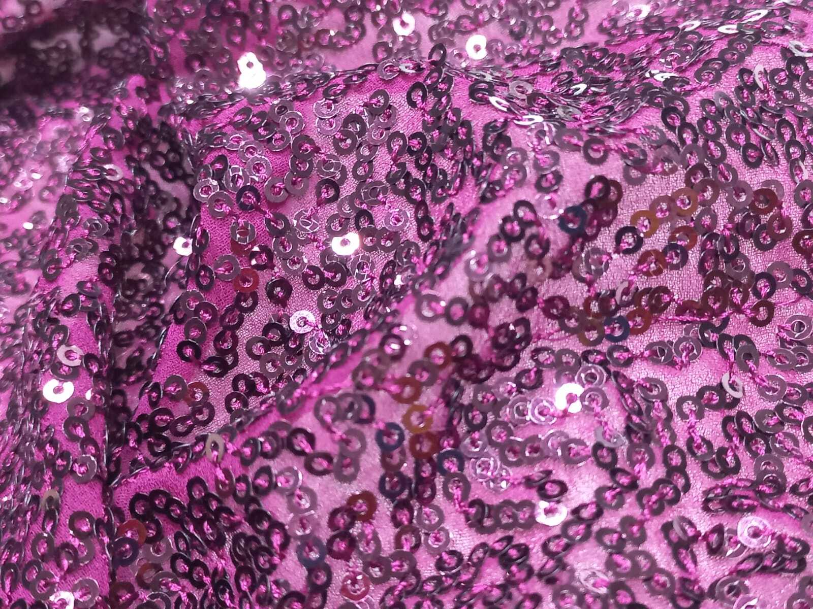 Pink Sequin Fabric For Women Clothes Online