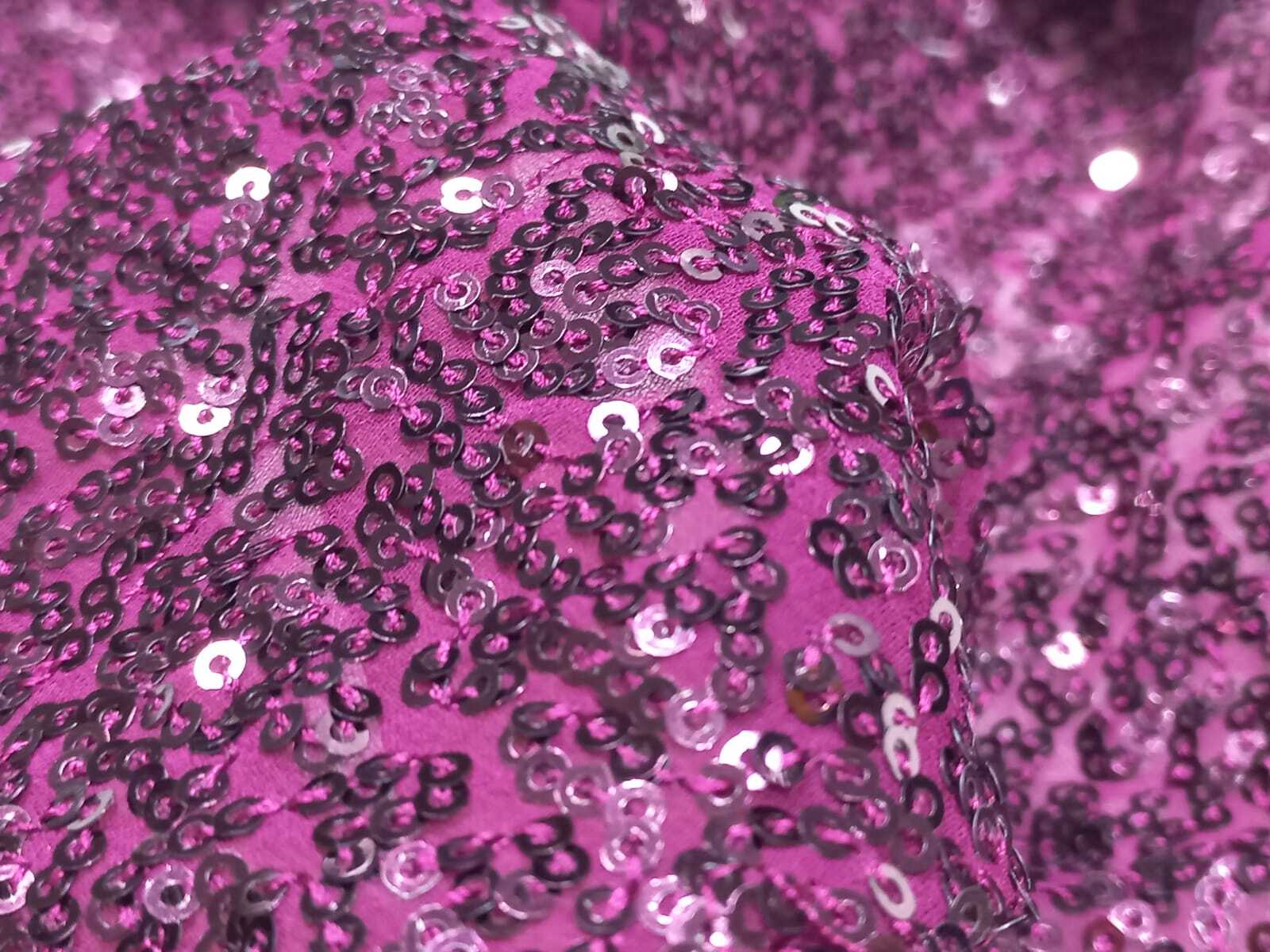 Pink Sequin Fabric For Women Clothes Online