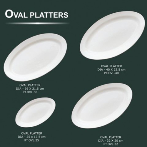 Ceramic Serving Platter - Color: White