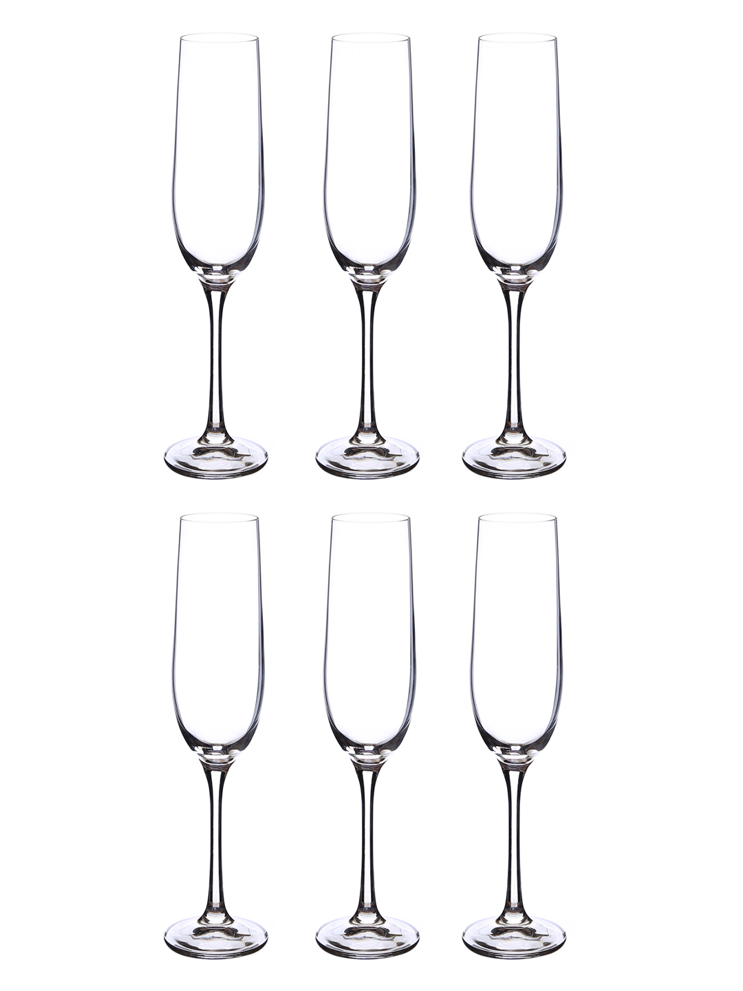 Bohemia Crystal Viola Champagne Flute Glass Set 190ml Set Of 6 - Color: Transparent