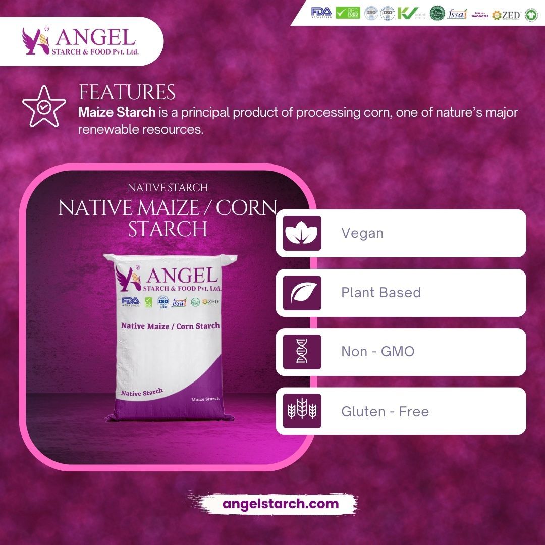 Native Maize Starch For Icecream - Plant-based, Non-gmo Fine Powder, 25 Kg Bag | Original Flavor, Whole & Dried Skimmed Milk, 24-month Shelf Life