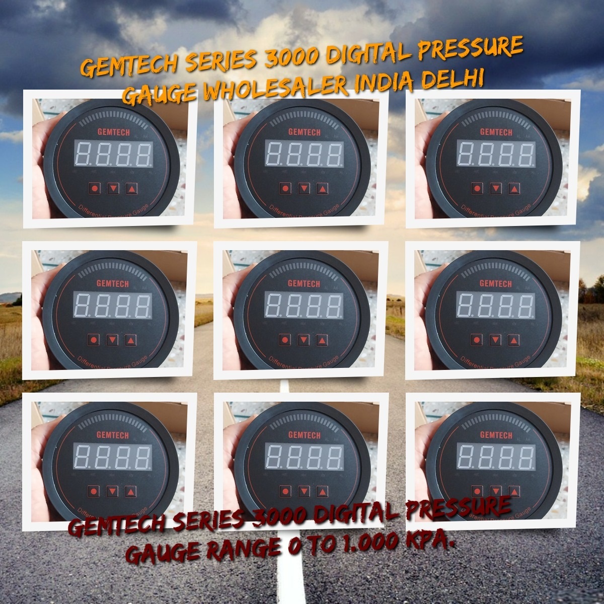 Gemtech Series 3000 Digital Pressure Gauge With Alarm Range 0 To 12.00 Inch W.c