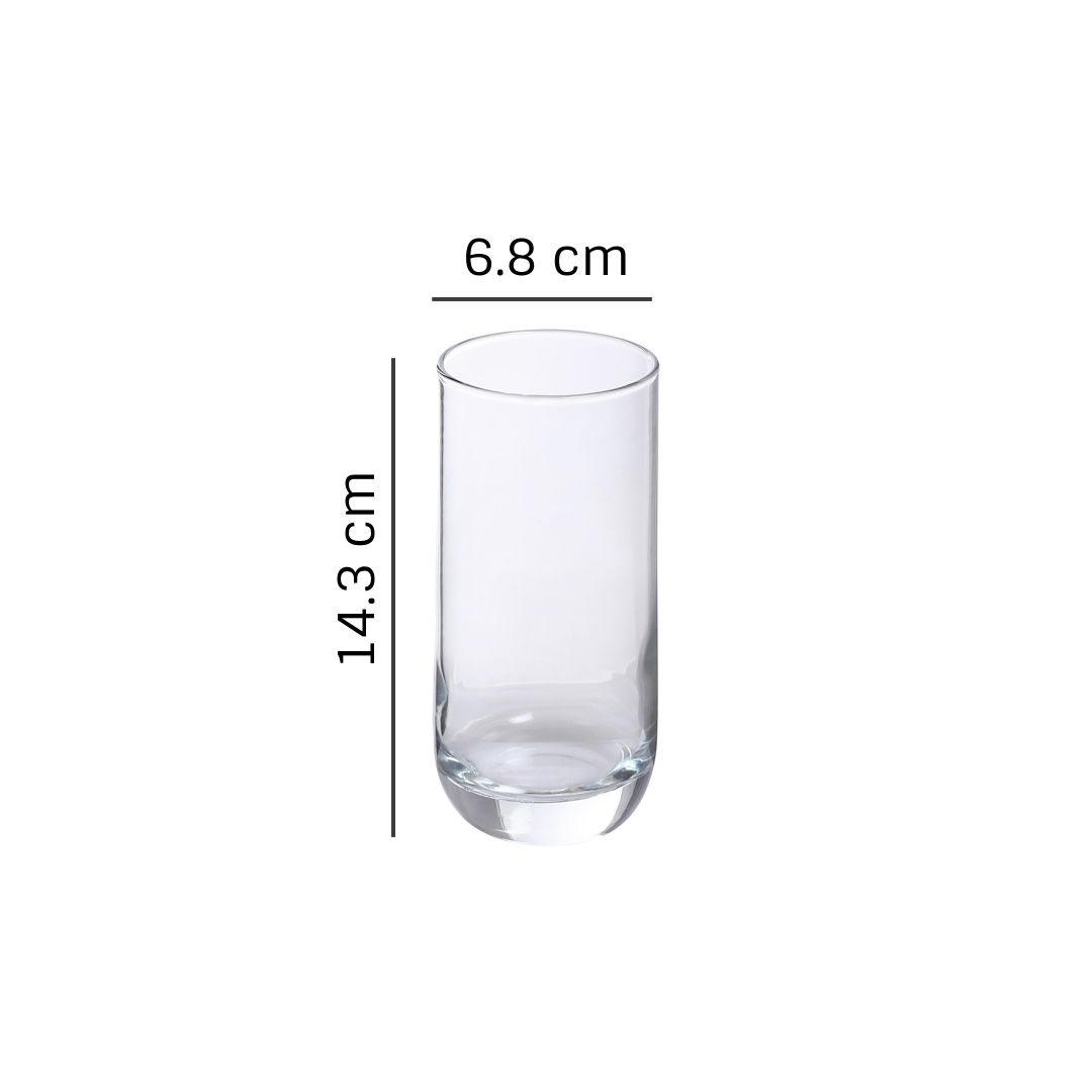 Smartserve Kouros Bar Imported Highball Tall Coffee Glass Set 360ml Set Of 2 - Color: Transparent