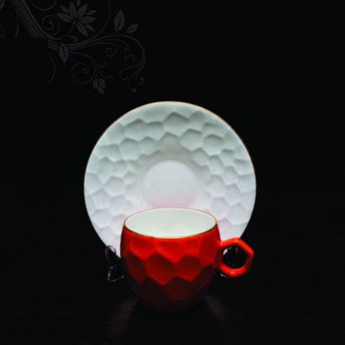 Ceramic Cup And Saucer Set - Antique Style, Elegant Design For Hot Beverages, Microwave And Oven Safe, Break Resistant, Blue Finish