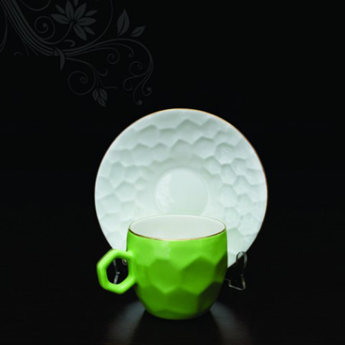 Ceramic Cup And Saucer Set - Antique Style, Elegant Design For Hot Beverages, Microwave And Oven Safe, Break Resistant, Blue Finish