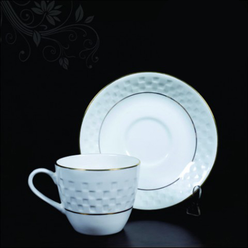 Ceramic Cup With Saucer - Ceramic Material, Elegant Design , Ideal For Hot Beverages, Microwave And Oven Safe, Blue Color Finish
