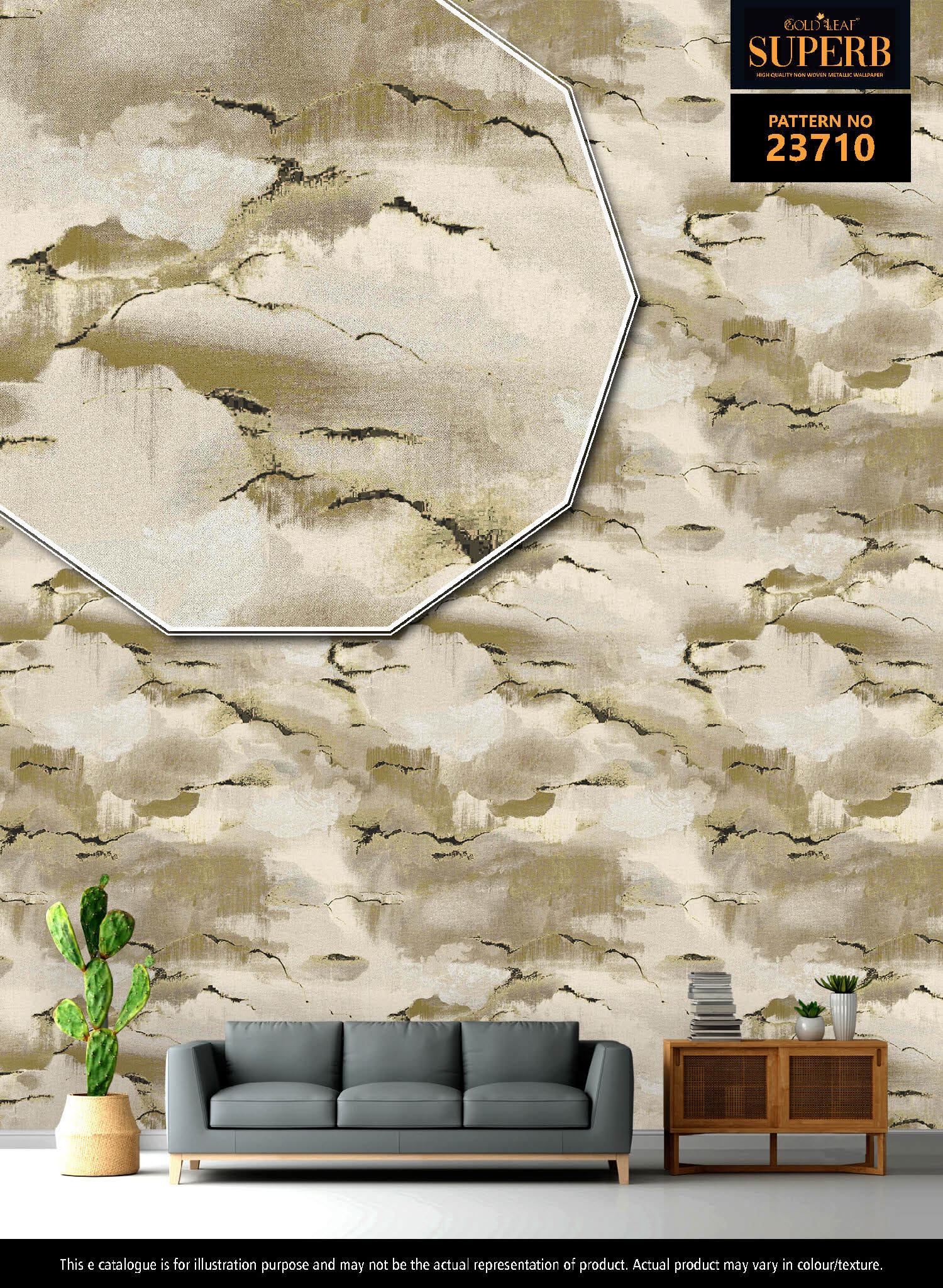 Metallic Designer Wallpaper - Material: Pvc