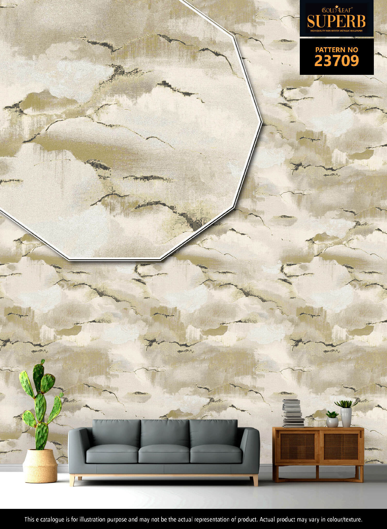 Metallic Designer Wallpaper - Material: Pvc