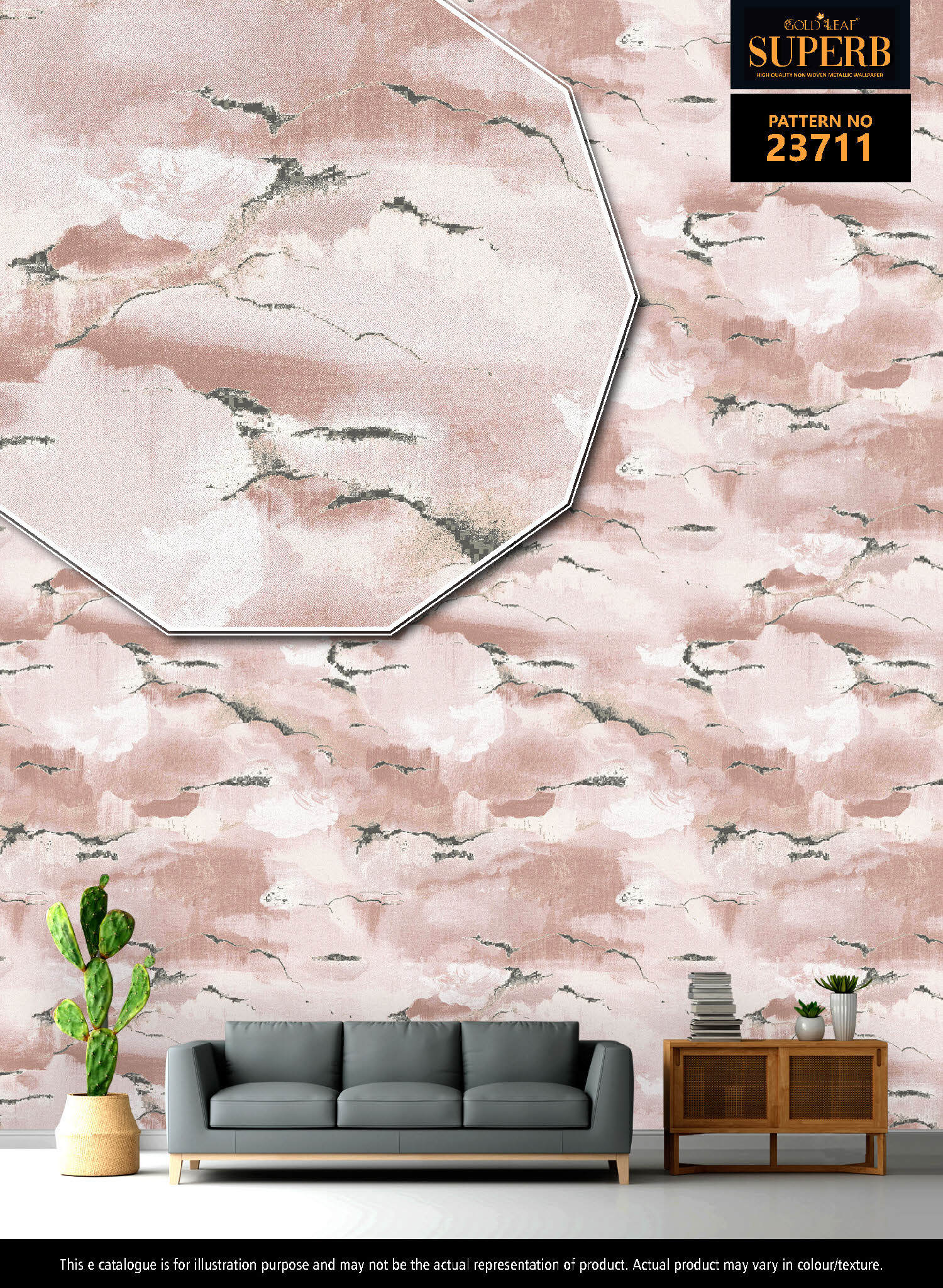 Metallic Designer Wallpaper - Material: Pvc
