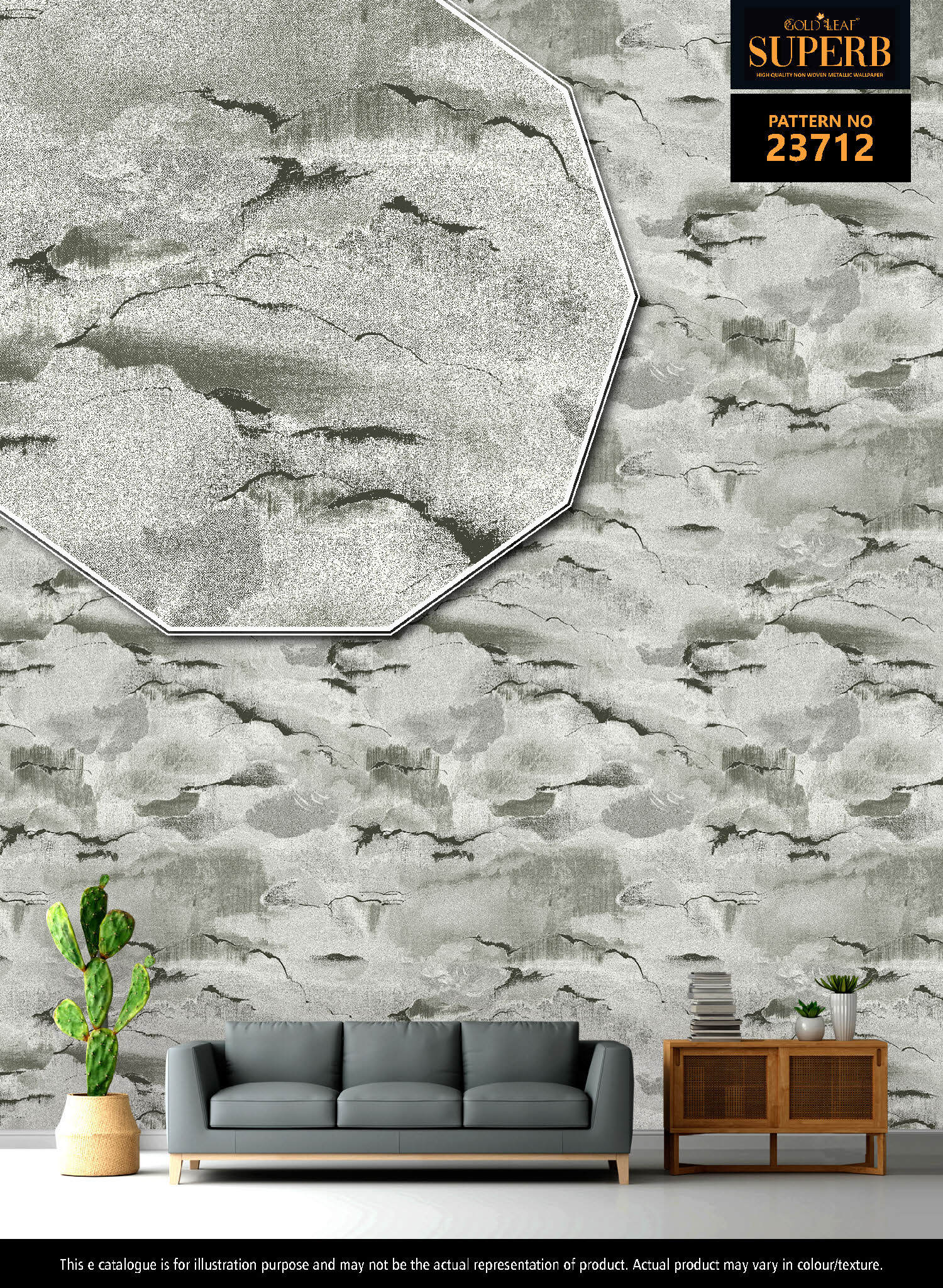 Metallic Designer Wallpaper - Material: Pvc