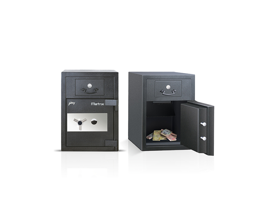 Petrol Pump Safe - Steel, Fire And Burglary Resistant , Anti-fishing Depository Drawer With Snap Shut Mechanism, Sleek Design, Easy Operation