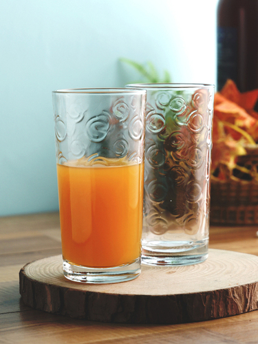 Smartserve Tall Spiral Glass Set - 250ml Capacity, Transparent Soda Lime Glass, Dishwasher-Friendly, Ideal for Juices and Cocktails, Pack of 6