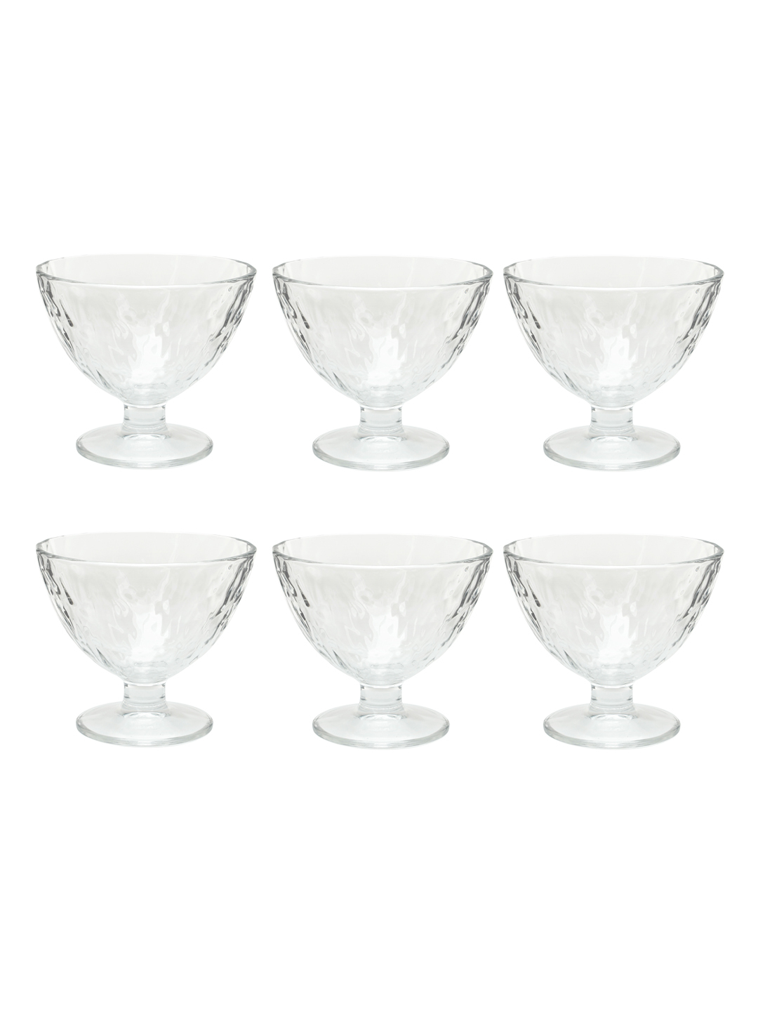 Uniglass Quartz Dessert Glass Bowls Set Transparent 375ml - Soda Lime Glass, 9.9x11.7 Cm, Dishwasher-friendly, Set Of 6