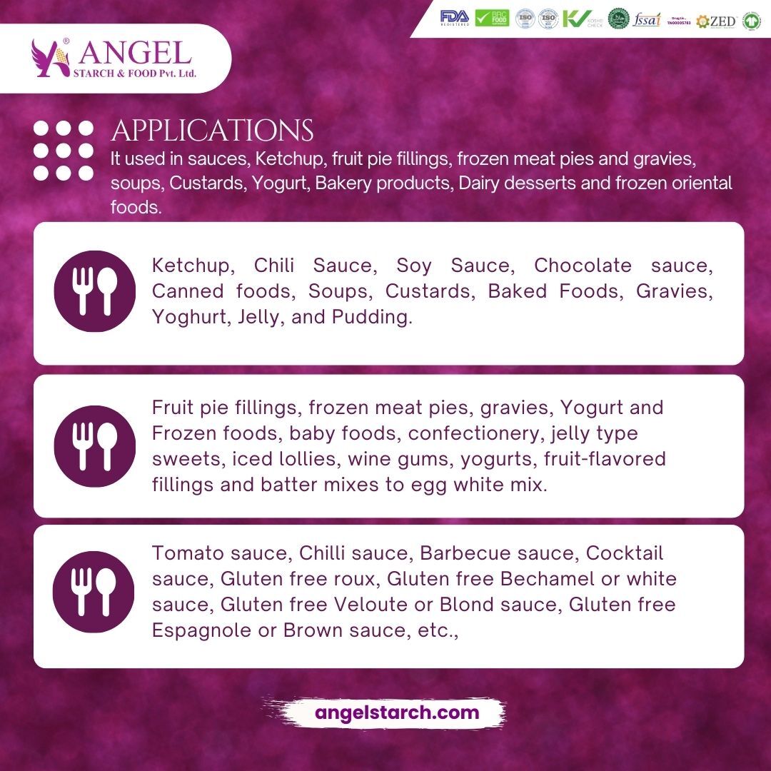 Modified E-1422 Acetylated Distarch Adipate Waxy Maize Starch For Sauces - Powder Form, Vegan, Gluten-free, Excellent Water Holding & Shear Stability