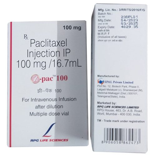 Paclitaxel Injection - 100 Mg/16.7 Ml | Generic Drug, High Quality, Suitable For All, Cool & Dry Storage, Ph Level As Per Industry Norms, Shelf Life Up To 24 Months