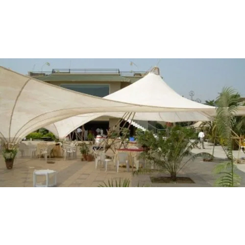 Landscape Tensile Membrane Structure - PVC & PTFE Materials | Crisp White Color, Versatile for Residential & Commercial Use