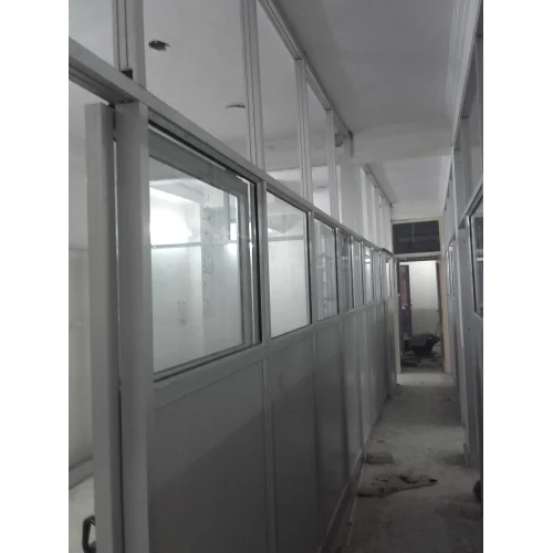 Black Aluminium Office Partition - Color: Silver