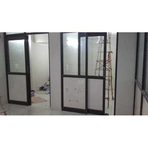 Brown Aluminium Office Partition - Aluminium Material, Black and White Color | Durable, Easy to Clean, Ideal for Privacy and Work Areas