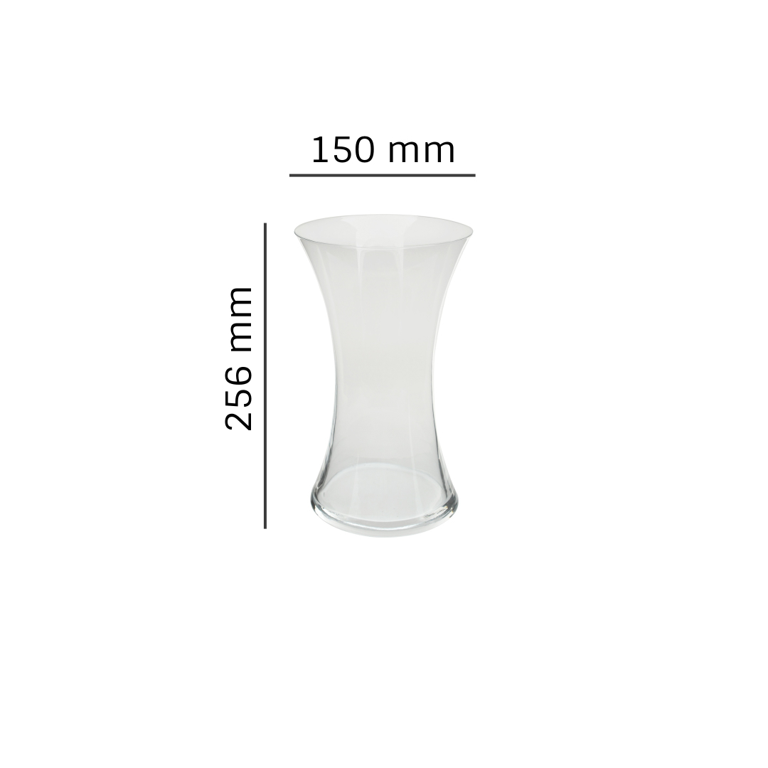 Lead-free Crystal Vase - 256 X 150 Mm | Elegant Transparent Design With Smooth Rims And High Mechanical Resistance