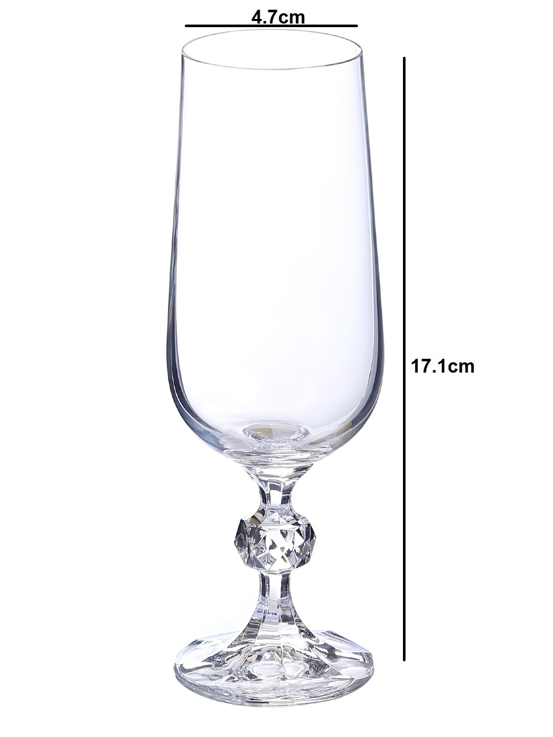 Bohemia Crystal Claudia Champagne Flute Glass Set 180ml Set Of 6 Transparent