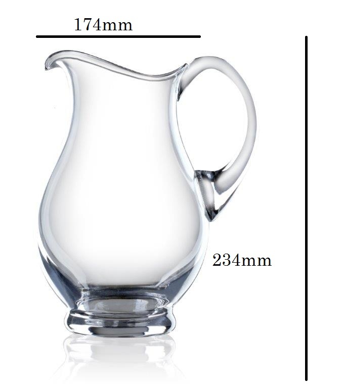 Bohemia Crystal Jug - 1500 Ml, Lead-free Transparent Glass | Dishwasher Safe, High Transparency & Mechanical Resistance
