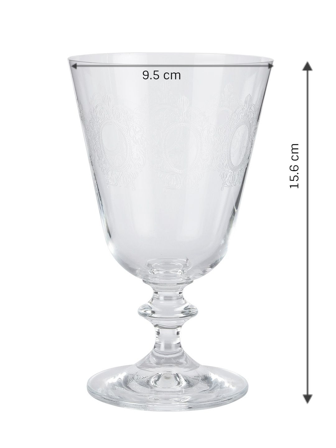 Bohemia Crystal Bella Engraving Cocktail Glass 350 Ml Set Of 6 Pcs Transparent Non Lead Crystal