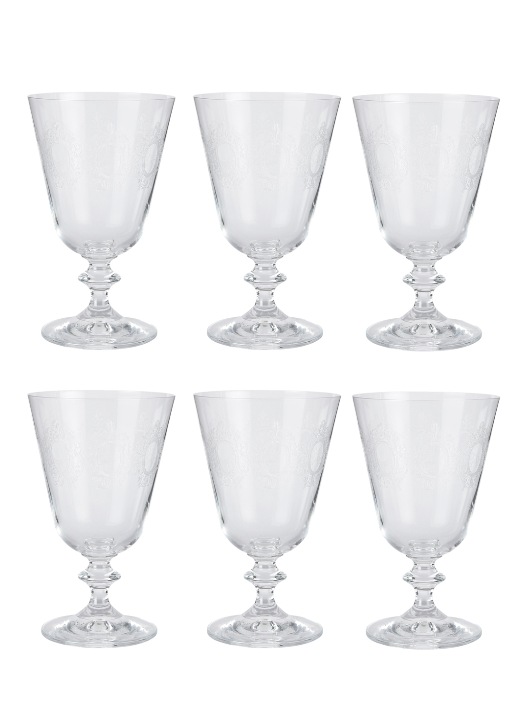 Bohemia Crystal Bella Engraving Cocktail Glass 350 Ml Set Of 6 Pcs Transparent Non Lead Crystal