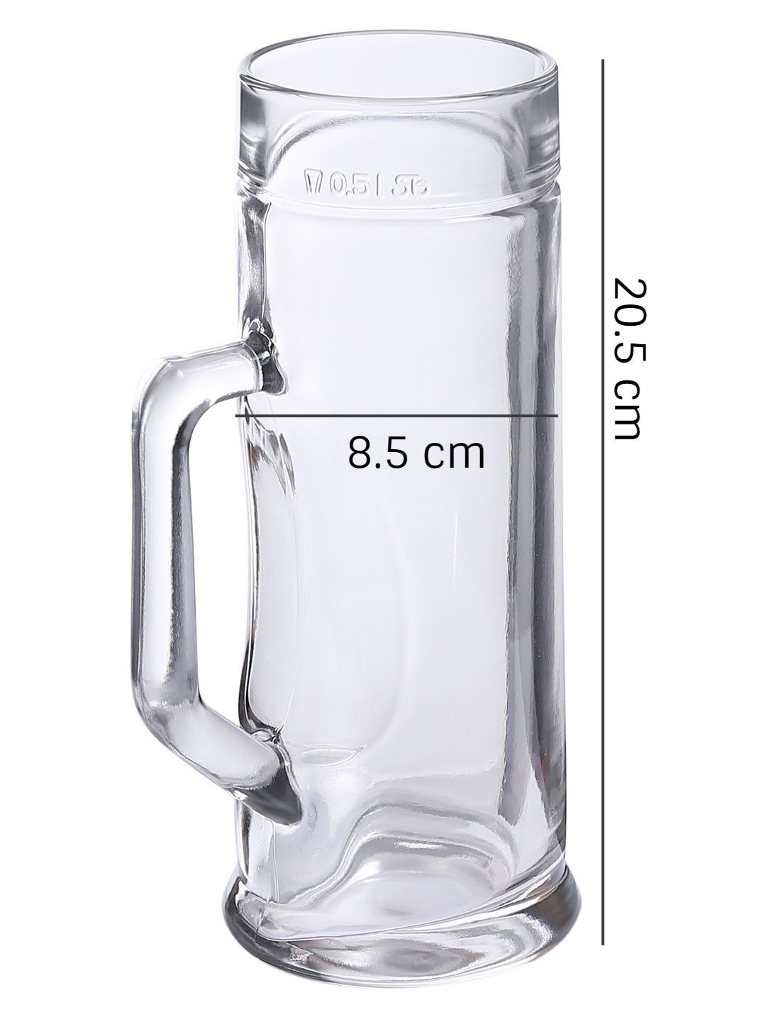 Oberglas Premium Plain Imported Glass Beer Mug Set 550ml Set Of 2 - Color: Transparent