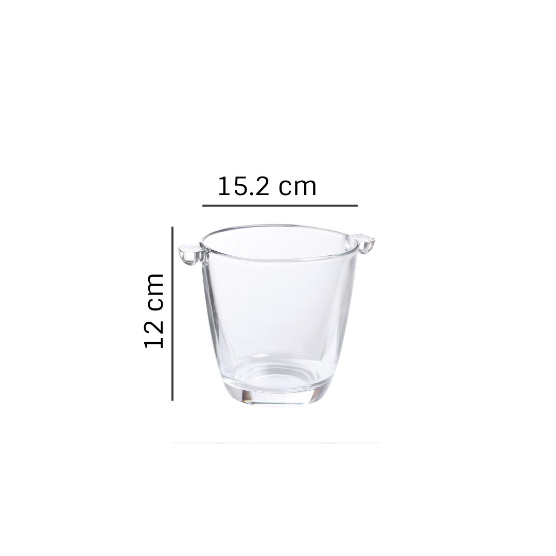 Uniglass Bolero Ice Bucket 1000ml - Soda Lime Glass, 12x15.2cm, Transparent Colour | Dishwasher Safe, Durable Design, Elegant Bar Accessory