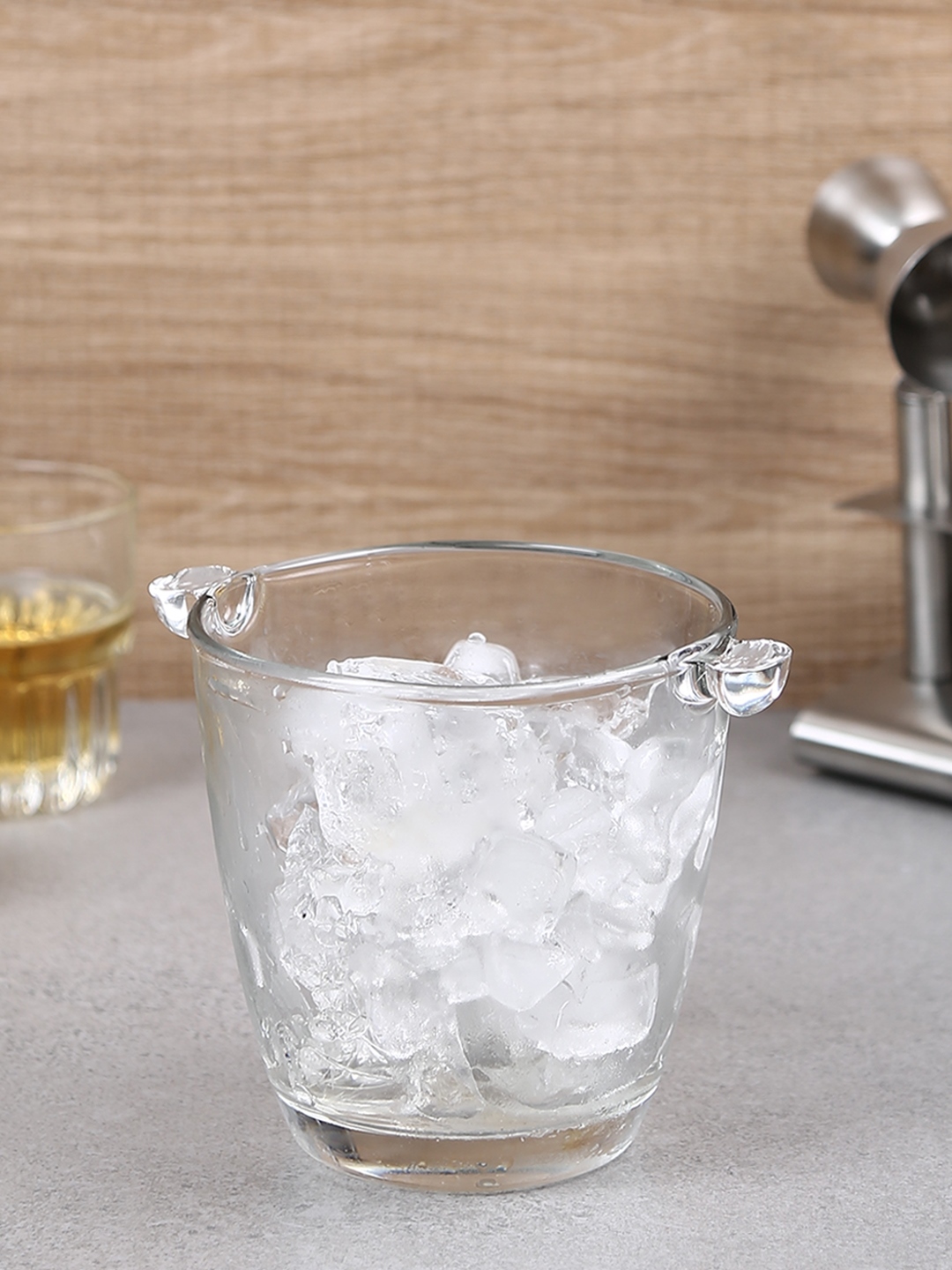 Uniglass Bolero Ice Bucket 1000ml - Soda Lime Glass, 12x15.2cm, Transparent Colour | Dishwasher Safe, Durable Design, Elegant Bar Accessory