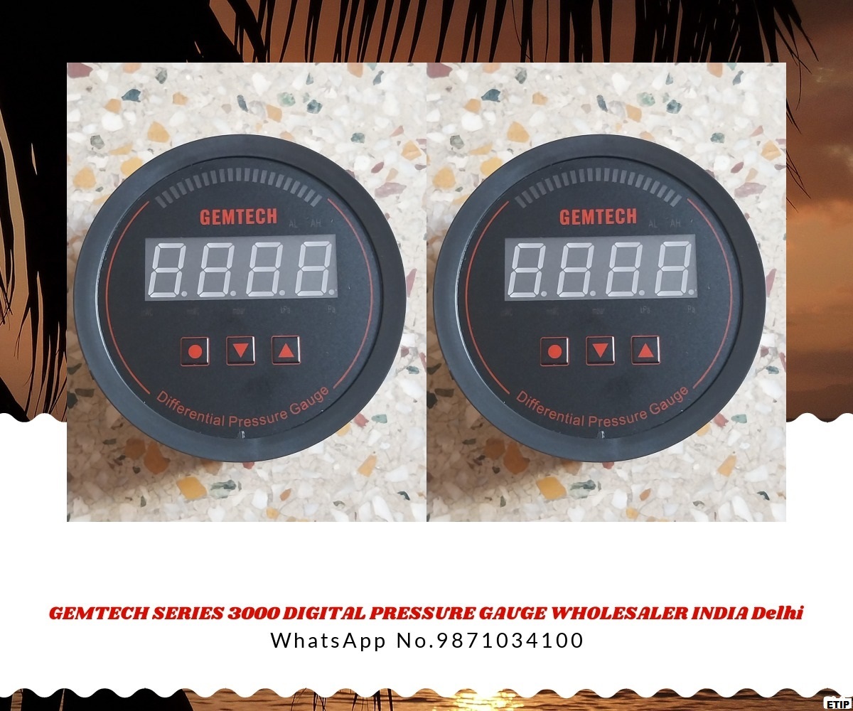 Gemtech Series 3000 Digital Pressure Gauge With Alarm Range 0 To 1000 Mm Wc
