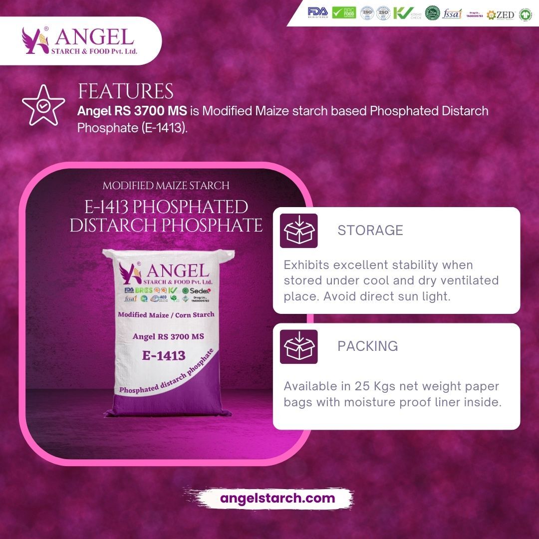 Modified Starch E 1413 Phosphated Distarch Phosphate - Maize Starch Powder, 25kg Pack For Vegan, Gluten-free & Plant-based Applications