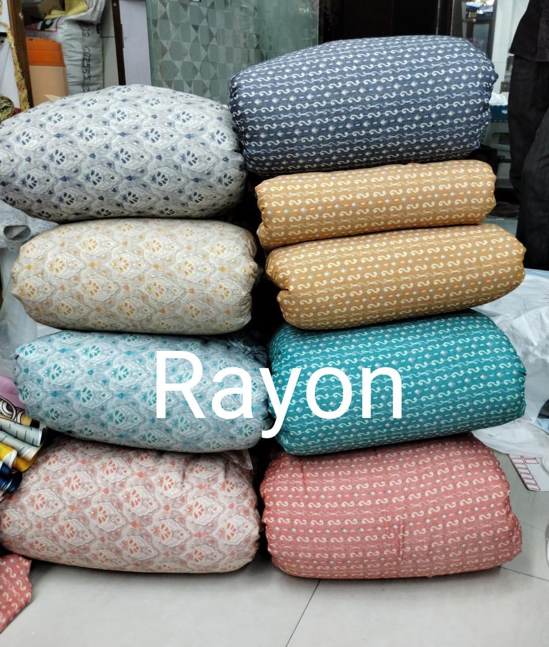 Rayon Foil Printed Fabric - 44 Inch Width, Multicolor, Quick Dry, Smooth, Washable | Ideal For Kurti, Dress, Suit, And Dupatta Material