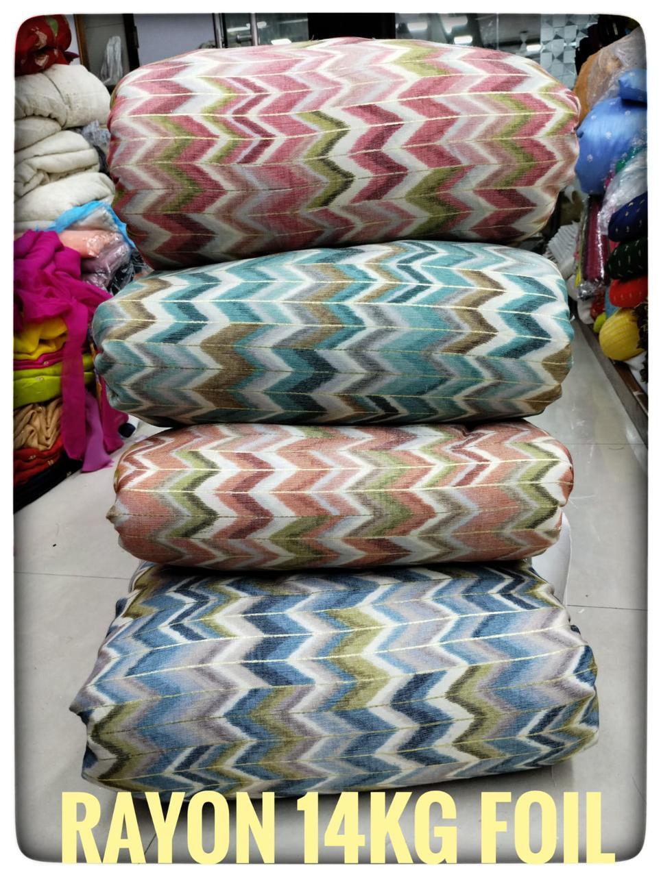 Rayon Foil Printed Fabric - 44 Inch Width, Multicolor, Quick Dry, Smooth, Washable | Ideal For Kurti, Dress, Suit, And Dupatta Material