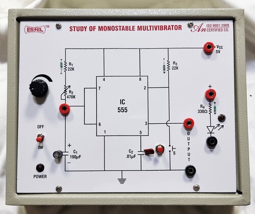 IC 555 का उपयोग करके मोनोस्टेबल मल्टीवाइब्रेटर