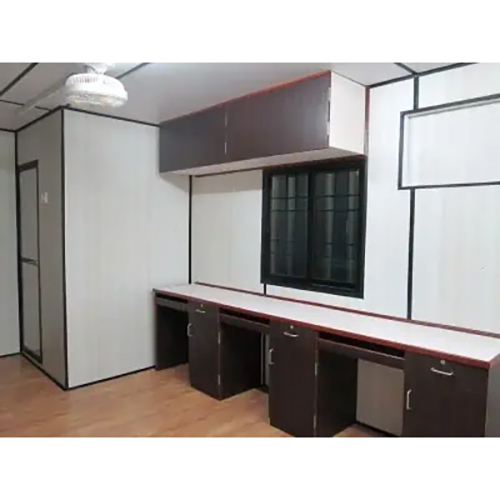 Portable Office Cabin - Steel Material, Customizable Design, Sliding Windows | Durable, Secure, Versatile Office Solution for Temporary Workspaces