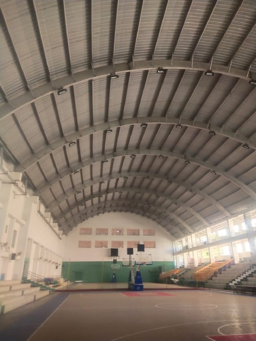 Prefabricated Indoor Stadium - Aluminum Sheet, Metal Sheet, Rock Wool, Glass Wool, Sandwich Panel | Clear Span Design, Energy Efficient, Custom Bleacher Installation