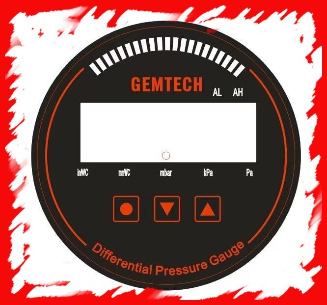 Gemtech Series 3000 Digital Pressure Gauge With Alarm Range 0 To 75 Mm Wc