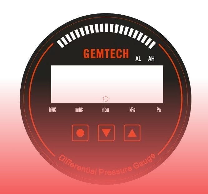 Gemtech Series 3000 Digital Pressure Gauge With Alarm Range 0 To 75 Mm Wc