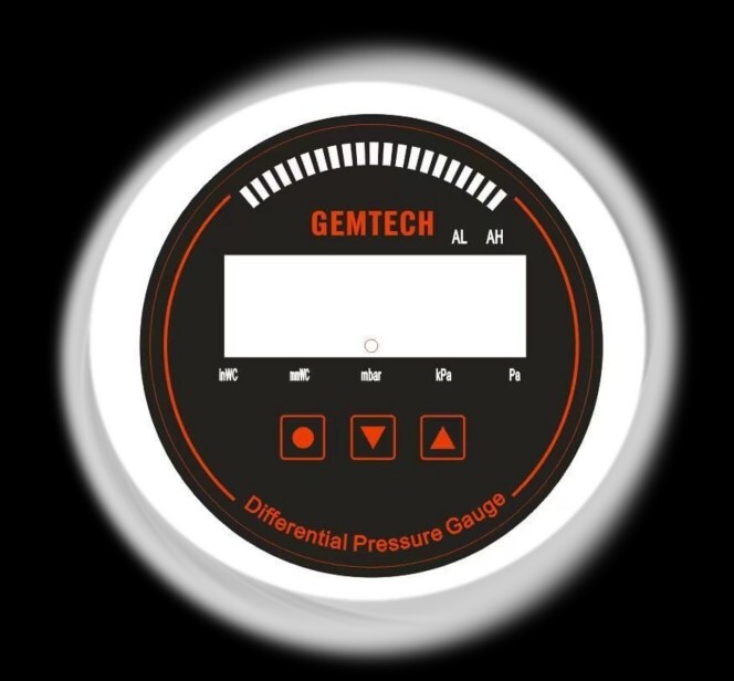 Gemtech Series 3000 Digital Pressure Gauge With Alarm Range 0 To 200 Mm Wc